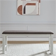 Pemberly Row Upholstered Counter Bench with Block Legs in White