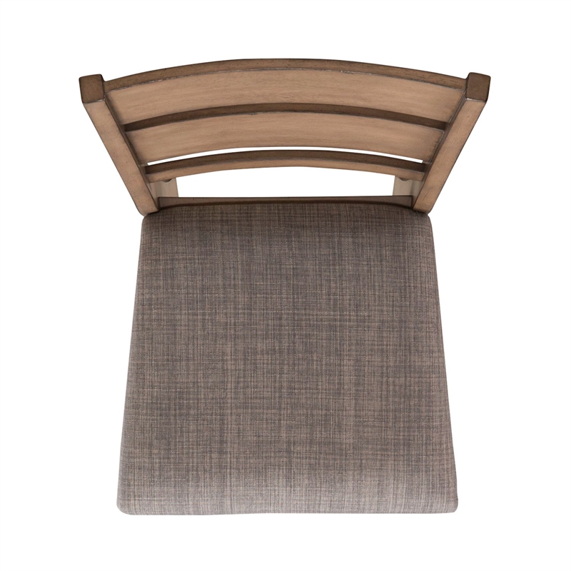 Pemberly Row Slat Back Upholstered Side Chair Set of 2 in Brown