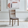 Pemberly Row Slat Back Upholstered Side Chair Set of 2 in Brown