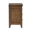 Pemberly Row Queen Panel Bed with Dresser Mirror and Nightstand in Brown