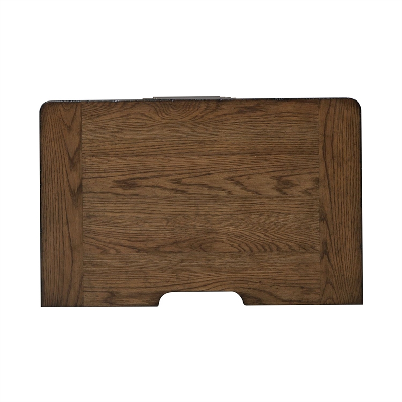 Pemberly Row Queen Panel Bed with Dresser Mirror and Nightstand in Brown
