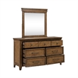 Pemberly Row Queen Panel Bed with Dresser Mirror and Nightstand in Brown