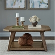 Pemberly Row 3 Piece Octagonal Cocktail and End Table Set with Casters in Brown