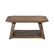 Pemberly Row 3 Piece Octagonal Cocktail and End Table Set with Casters in Brown