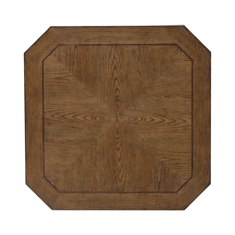 Pemberly Row 3 Piece Octagonal Cocktail and End Table Set with Casters in Brown