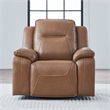 Pemberly Row Power Swivel Glide Recliner with Heat and Massage in Brown