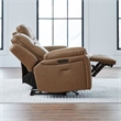 Pemberly Row Power Reclining Sofa and Loveseat Set with Heat Massage in Brown