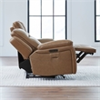 Pemberly Row Power Reclining Sofa and Loveseat Set with Heat Massage in Brown