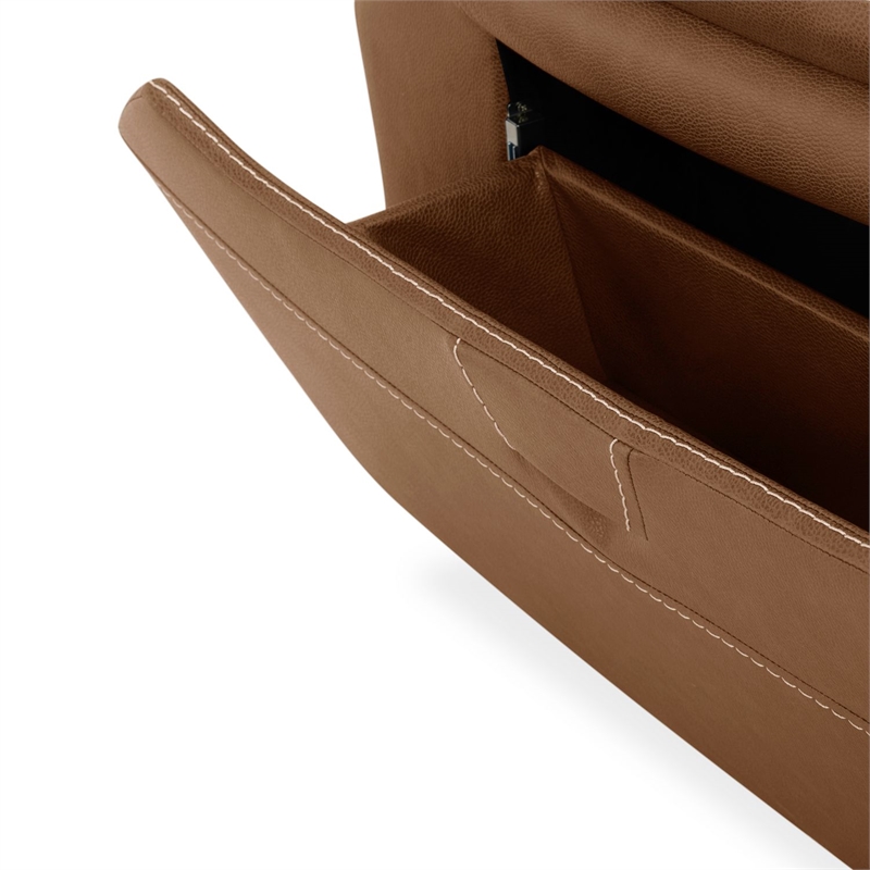 Pemberly Row 6 Piece Power Reclining Sectional with Heat Massage in Brown