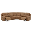 Pemberly Row 6 Piece Power Reclining Sectional with Heat Massage in Brown