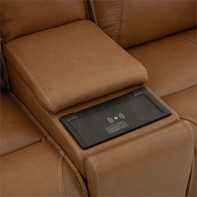 Pemberly Row 6 Piece Power Reclining Sectional with Heat Massage in Brown