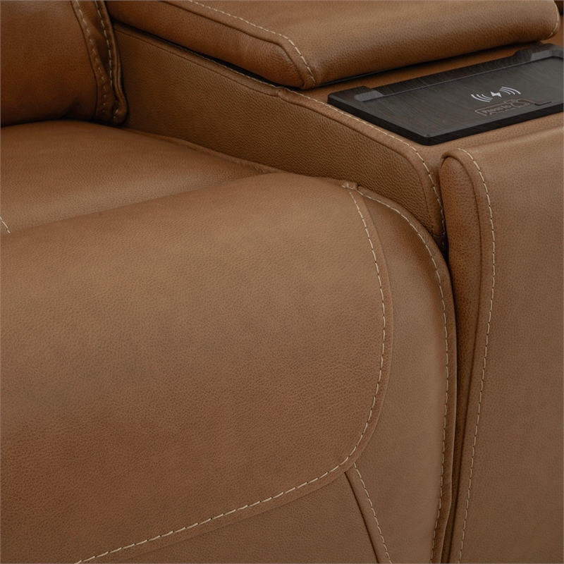 Pemberly Row 6 Piece Power Reclining Sectional with Heat Massage in Brown