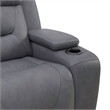 Pemberly Row Dual Zero Gravity Loveseat with Bluetooth Speakers in Gray