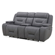 Pemberly Row Dual Zero Gravity Loveseat with Bluetooth Speakers in Gray