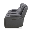 Pemberly Row Dual Zero Gravity Loveseat with Bluetooth Speakers in Gray