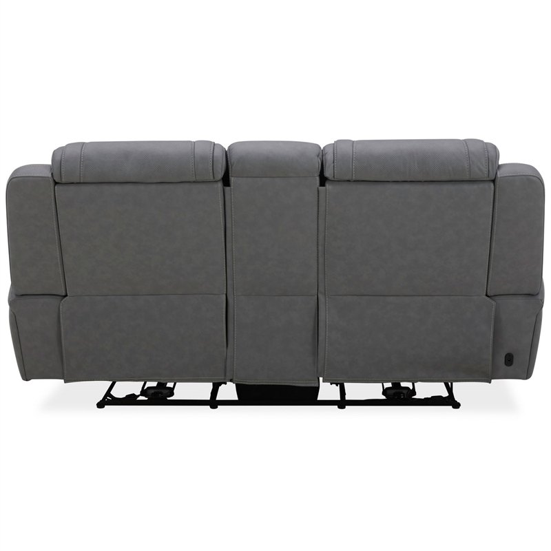 Pemberly Row Dual Zero Gravity Loveseat with Bluetooth Speakers in Gray