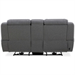 Pemberly Row Dual Zero Gravity Loveseat with Bluetooth Speakers in Gray