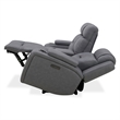 Pemberly Row Dual Zero Gravity Loveseat with Bluetooth Speakers in Gray