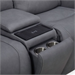 Pemberly Row Dual Zero Gravity Loveseat with Bluetooth Speakers in Gray
