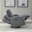 Pemberly Row Zero Gravity Sofa Loveseat and Recliner Set in Gray