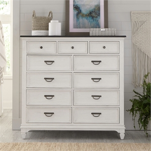 Pemberly Row 11 Drawer Chesser with Felt Lined Drawers in White