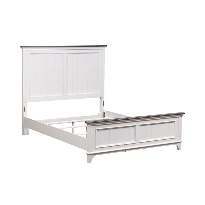 Pemberly Row Twin Panel Bed with Dresser and Mirror in White