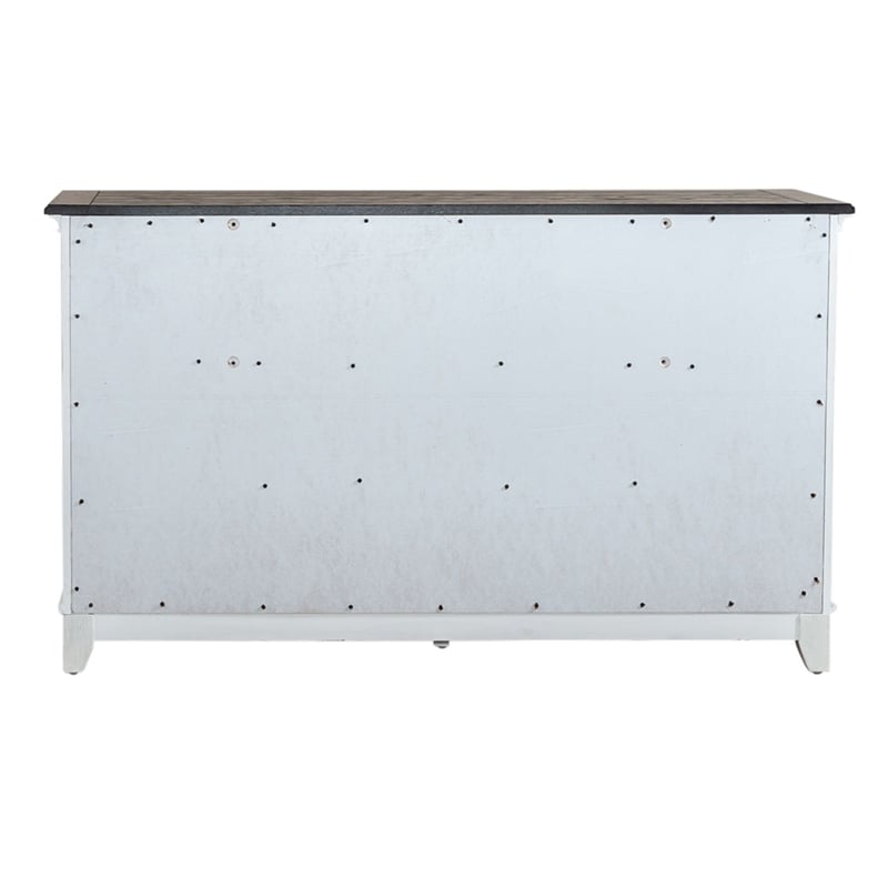 Pemberly Row Twin Panel Bed with Dresser and Mirror in White