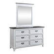 Pemberly Row Twin Panel Bed with Dresser and Mirror in White