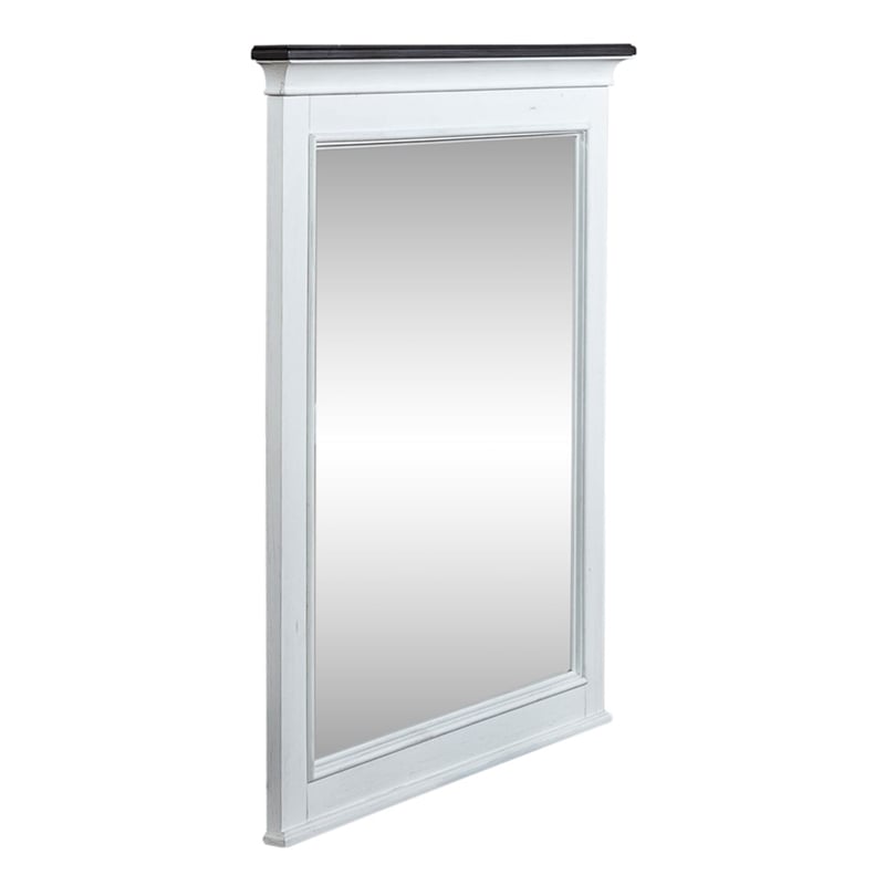 Pemberly Row Twin Panel Bed with Dresser and Mirror in White