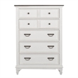 Pemberly Row King Panel Bed with Dresser Mirror and Chest in White