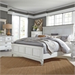 Pemberly Row King Panel Bed with Dresser Mirror and Chest in White