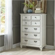 Pemberly Row King Panel Bed with Dresser Mirror Chest and Nightstand in White