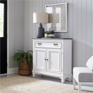 Pemberly Row 42 Inch Accent Hall Console with Drawer and Doors in White