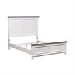Pemberly Row Full Panel Bed with Planked Headboard and Bead Molding in White