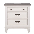 Pemberly Row King Panel Bed with Dresser Mirror and Nightstand in White