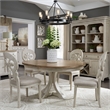 Pemberly Row 5 Piece Pedestal Table Set with Upholstered Chairs in White