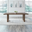 Pemberly Row 6 Piece Double Pedestal Set with Chairs and Bench in Brown