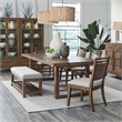 Pemberly Row 6 Piece Double Pedestal Set with Chairs and Bench in Brown