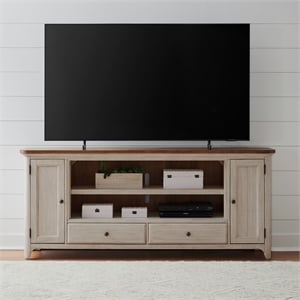 Pemberly Row 80 Inch Fireplace TV Console with Planked Doors in Brown