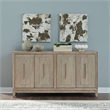 Pemberly Row Dining Sideboard with Hidden Drawers and Saber Feet in Brown