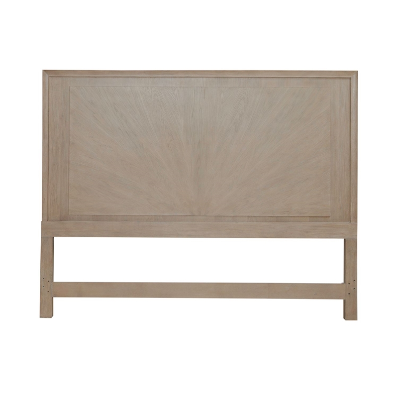 Pemberly Row California King Panel Bed with Sunburst Veneer in Brown