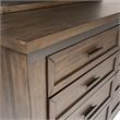 Pemberly Row Queen Double Storage Bed with Dresser Mirror Nightstand in Brown