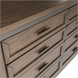 Pemberly Row Queen Double Storage Bed with Dresser Mirror Nightstand in Brown