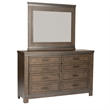 Pemberly Row Queen Double Storage Bed with Dresser Mirror Nightstand in Brown