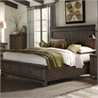 Pemberly Row Queen Storage Bed with Dresser Mirror and Nightstand in Brown