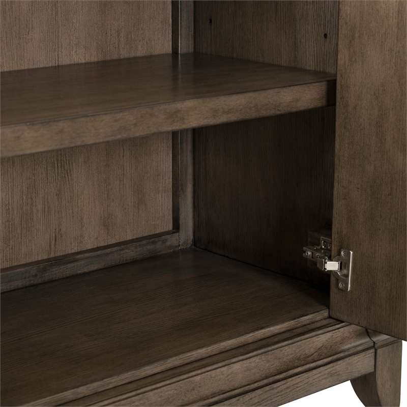 Pemberly Row 4 Door Accent Cabinet with Soft Close Hinges in Brown