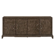 Pemberly Row 4 Door Accent Cabinet with Soft Close Hinges in Brown