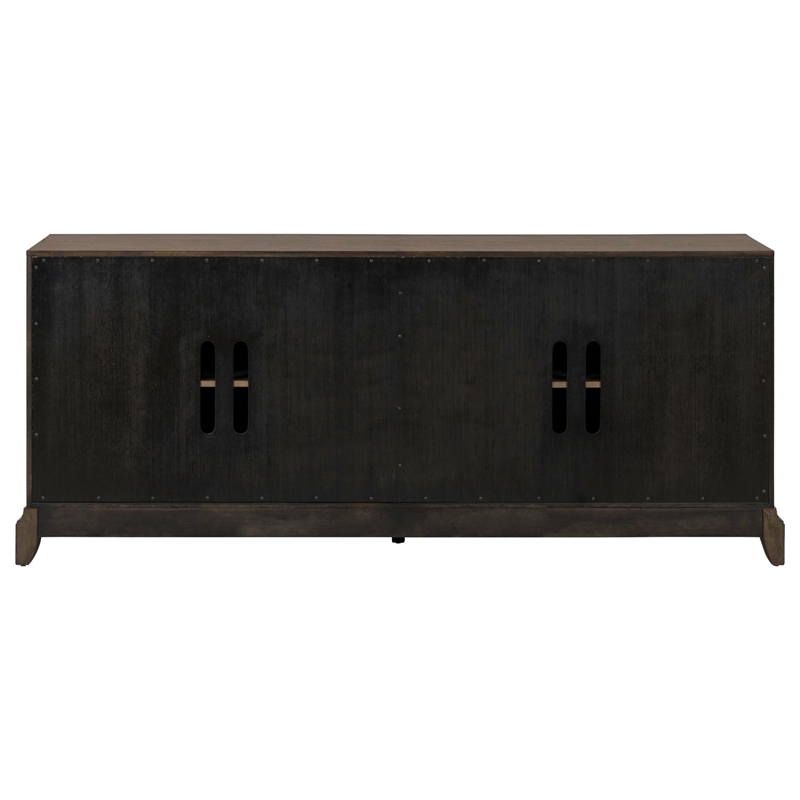 Pemberly Row 4 Door Accent Cabinet with Soft Close Hinges in Brown