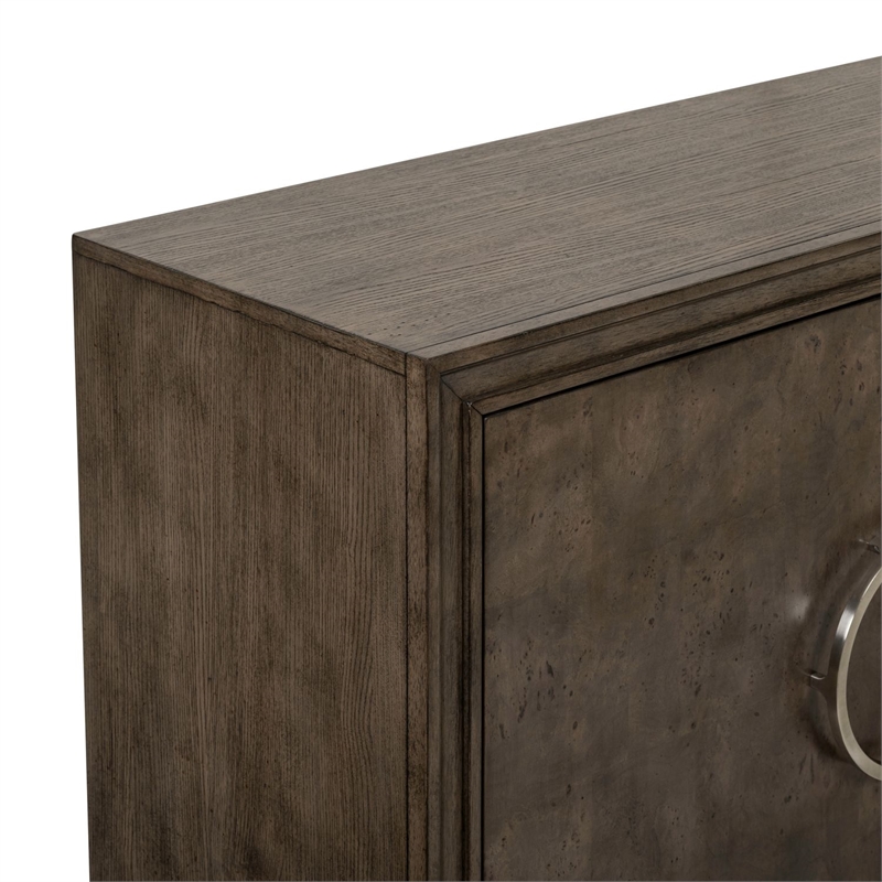 Pemberly Row 4 Door Accent Cabinet with Soft Close Hinges in Brown