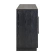 Pemberly Row 4 Door Glass Front Accent Cabinet with Plinth Base in Black